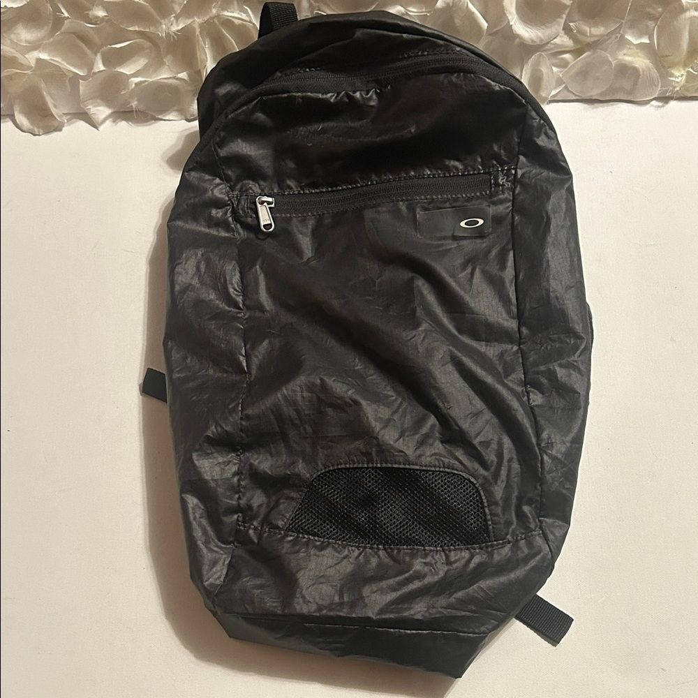 Oakley Black Nylon Backpack with Mesh Detail